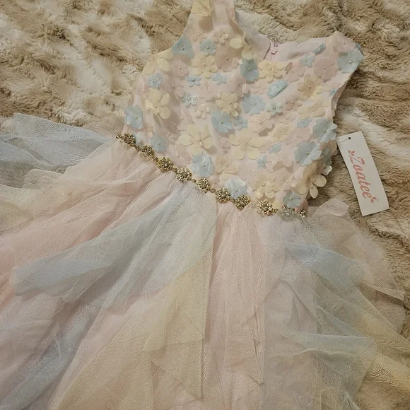 Pastel rainbow floral dress - Picture 1 of 5